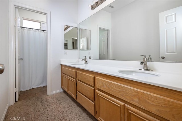 42355 Mountain View Ct, Murrieta, CA 92562 - full bath with double vanity and curtained shower