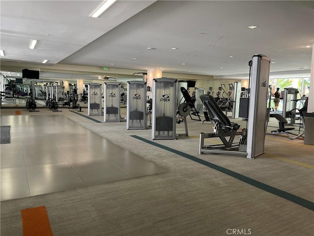 1234 Wilshire Blvd Unit 127, Los Angeles, CA 90017 - gym with carpet