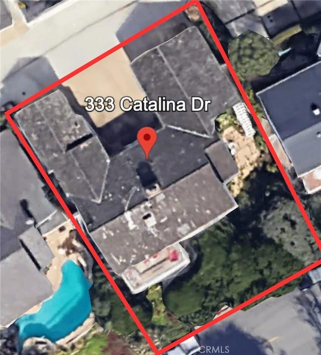 333 Catalina Dr, Newport Beach, CA 92663 - map / location with property boundaries highlighted