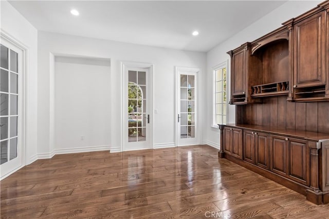 25471 Prado De Oro, Calabasas, CA 91302 - unfurnished dining area featuring dark wood-style flooring and recessed lighting