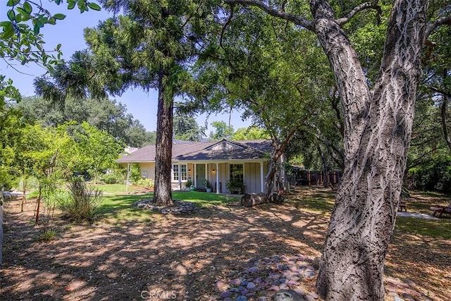 2450 Hermosita Dr, Glendale, CA 91208 - ranch-style house featuring covered porch and board and batten siding