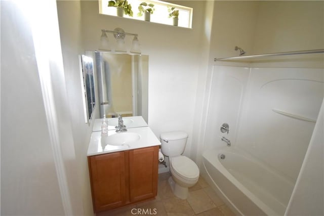 19485 Tor Hill Ln, Apple Valley, CA 92308 - full bath featuring vanity, tub / shower combination, and tile patterned floors