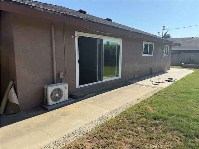 4561 Mimosa Dr, Yorba Linda, CA 92886 - view of side of home featuring stucco siding, a patio, and a yard