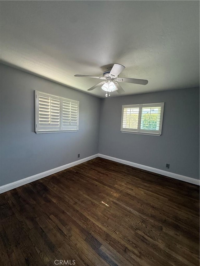 4561 Mimosa Dr, Yorba Linda, CA 92886 - empty room with dark wood finished floors and a ceiling fan