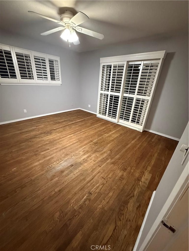 4561 Mimosa Dr, Yorba Linda, CA 92886 - empty room with a ceiling fan and wood finished floors
