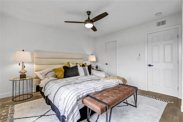 25611 Quail Run Unit 77, Dana Point, CA 92629 - bedroom featuring wood finished floors and ceiling fan