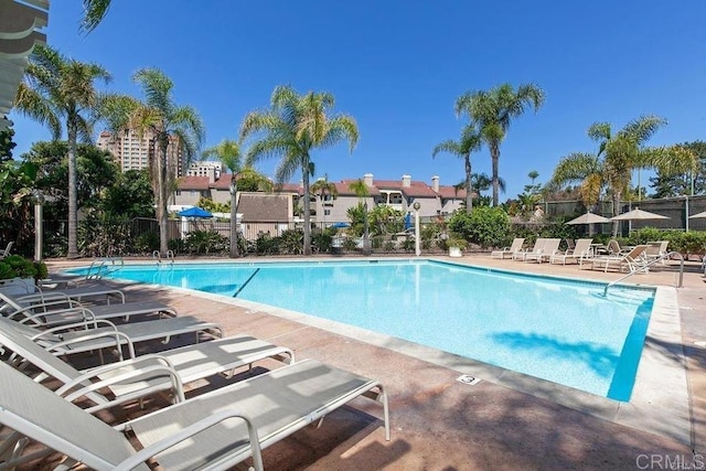 3998 Nobel Dr Unit 302, San Diego, CA 92122 - community pool featuring a patio area