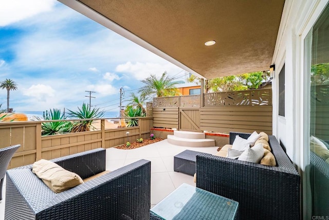 231 5th St, Encinitas, CA 92024 - view of patio featuring an outdoor living space