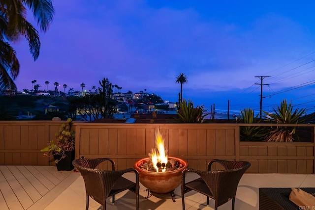 231 5th St, Encinitas, CA 92024 - wooden deck featuring a fire pit and a patio