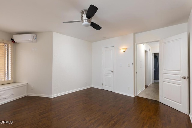 365 Burchett St Unit 112, Glendale, CA 91203 - spare room featuring a wall mounted AC, wood finished floors, and a ceiling fan