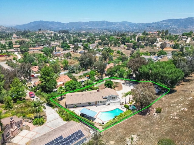 13779 Whispering Meadows Ln, Jamul, CA 91935 - aerial overview of property's location featuring mountains and property boundaries highlighted