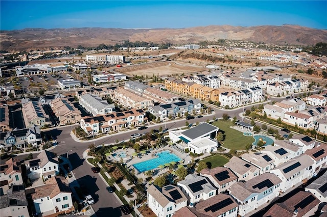 4098 Summer Way, Corona, CA 92883 - aerial view of property's location featuring a mountain backdrop and a pool