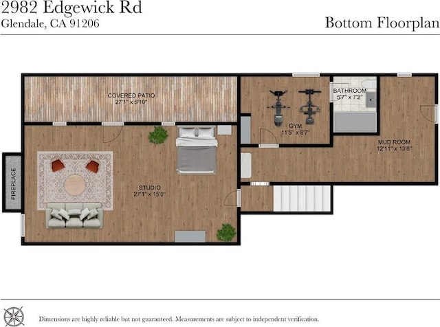 2982 Edgewick Rd, Glendale, CA 91206 - view of room layout