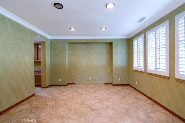 14145 Prairie Creek Pl, Eastvale, CA 92880 - empty room featuring crown molding and recessed lighting