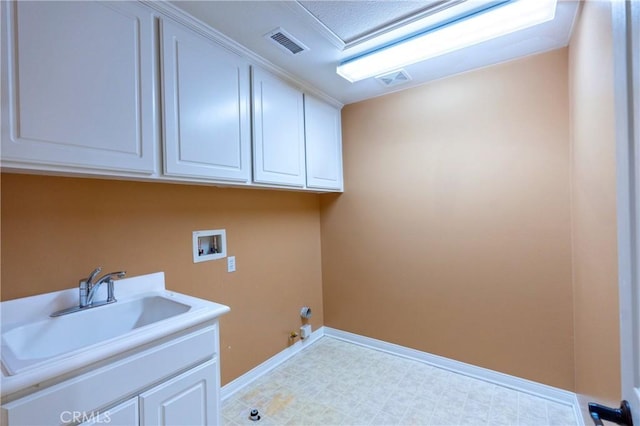 14145 Prairie Creek Pl, Eastvale, CA 92880 - laundry room featuring washer hookup, cabinet space, hookup for a gas dryer, and tile patterned floors