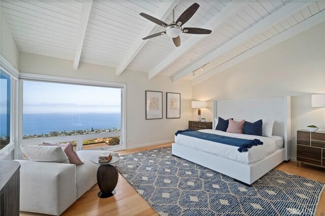 32131 Sea Island Dr, Dana Point, CA 92629 - bedroom featuring wood finished floors, ceiling fan, and wood ceiling