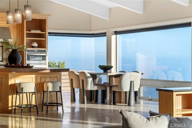 32131 Sea Island Dr, Dana Point, CA 92629 - dining room featuring vaulted ceiling
