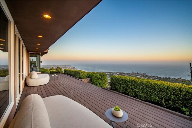 32131 Sea Island Dr, Dana Point, CA 92629 - balcony at dusk featuring a water view