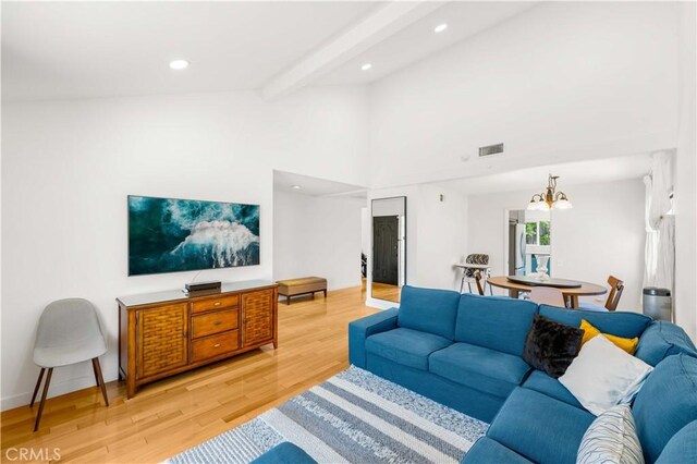 1707 Gay Park Way, Hacienda Heights, CA 91745 - living room with light wood-style floors, recessed lighting, and a chandelier