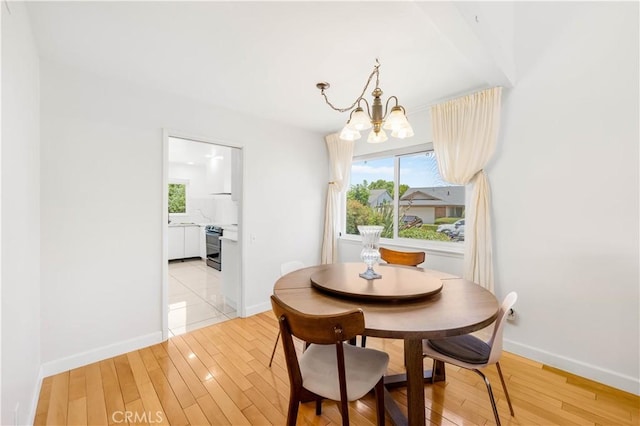 1707 Gay Park Way, Hacienda Heights, CA 91745 - dining room featuring a chandelier, healthy amount of natural light, and light wood finished floors