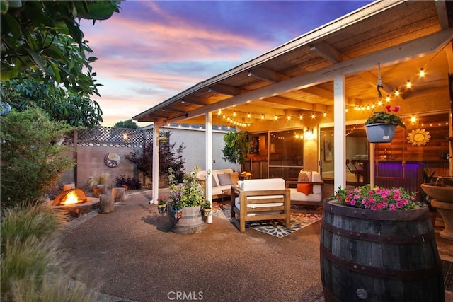 2283 Ximeno Ave, Long Beach, CA 90815 - view of patio with an outdoor living space with a fire pit