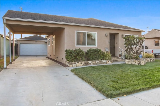 2283 Ximeno Ave, Long Beach, CA 90815 - view of front of property with stucco siding, a front lawn, and concrete driveway
