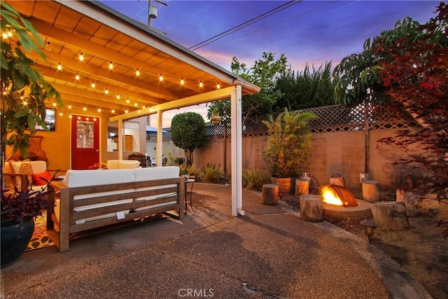 2283 Ximeno Ave, Long Beach, CA 90815 - view of patio with an outdoor living space with a fire pit