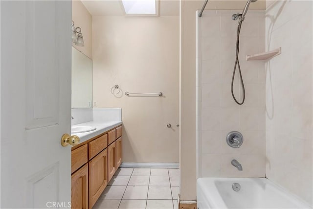 21509 Stage Dr, Tehachapi, CA 93561 - bathroom featuring vanity, tile patterned floors, and bathing tub / shower combination