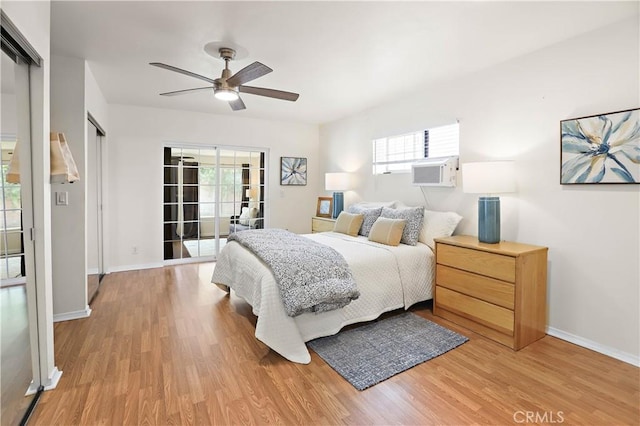 5066 N Nearglen Ave, Covina, CA 91724 - bedroom with light wood finished floors and a ceiling fan