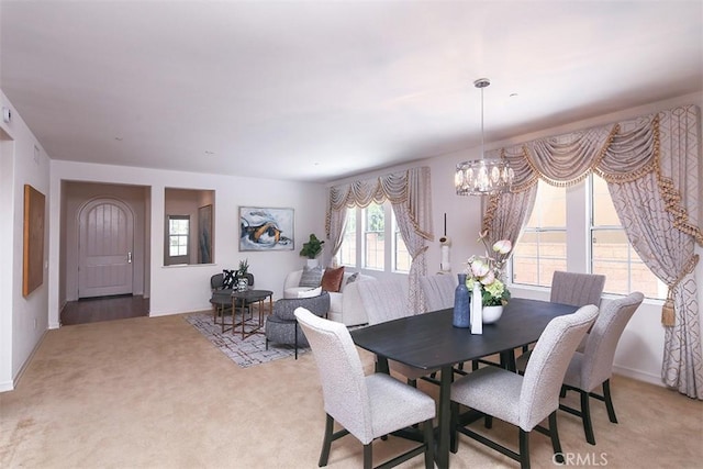15681 Canon Ln, Chino Hills, CA 91709 - dining room with a chandelier and light carpet