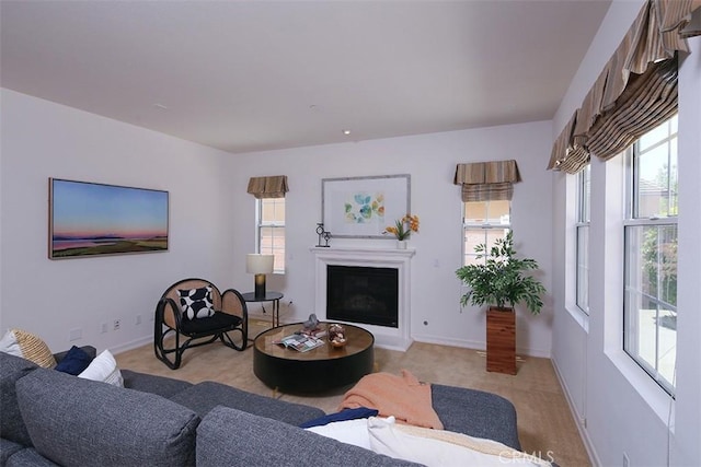 15681 Canon Ln, Chino Hills, CA 91709 - living area featuring light carpet, plenty of natural light, and a glass covered fireplace