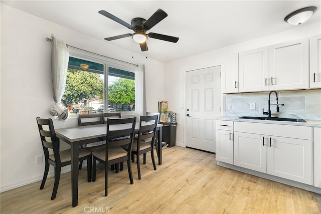 342 Rio Vista Ct, Corning, CA 96021 - dining room with light wood-style floors and ceiling fan