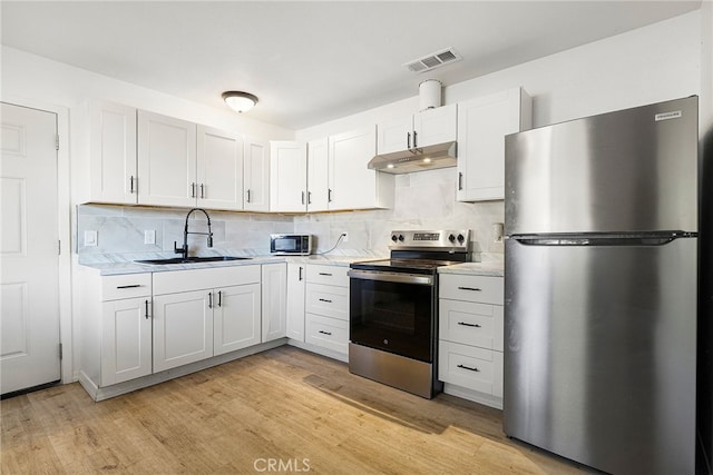 342 Rio Vista Ct, Corning, CA 96021 - kitchen with stainless steel appliances, under cabinet range hood, and light countertops