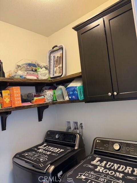 16001 Chase Rd Unit 111, Fontana, CA 92336 - laundry room with washing machine and clothes dryer and cabinet space