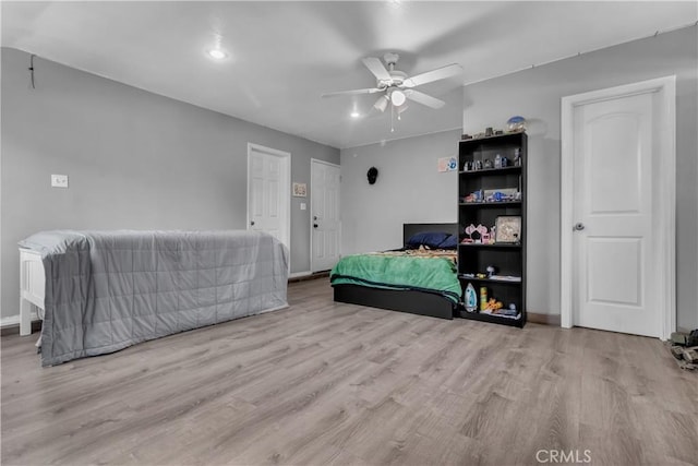 1109 Broadmoor Ave, La Puente, CA 91744 - bedroom with wood finished floors, recessed lighting, and a ceiling fan