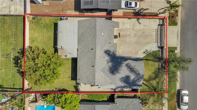 1109 Broadmoor Ave, La Puente, CA 91744 - view from above of property with property parcel outlined