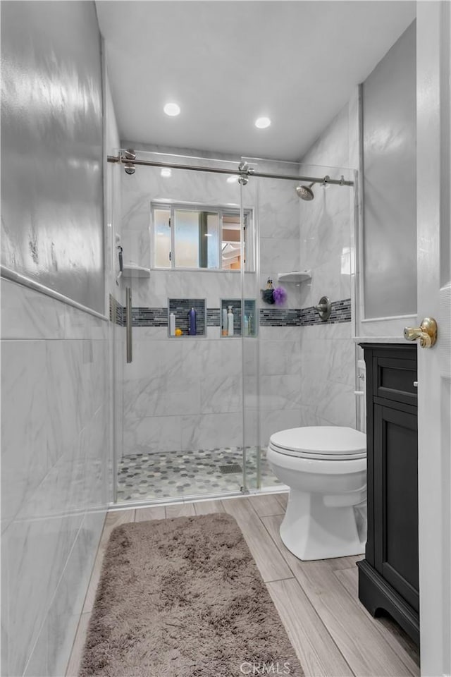 1109 Broadmoor Ave, La Puente, CA 91744 - full bath featuring a stall shower, vanity, and recessed lighting