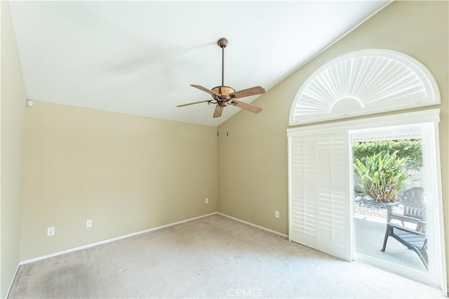 6419 Panorama Ct, Rancho Cucamonga, CA 91737 - carpeted spare room featuring ceiling fan and vaulted ceiling