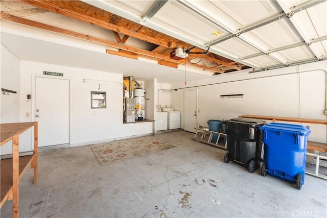 6419 Panorama Ct, Rancho Cucamonga, CA 91737 - garage with washer and clothes dryer, a garage door opener, and water heater
