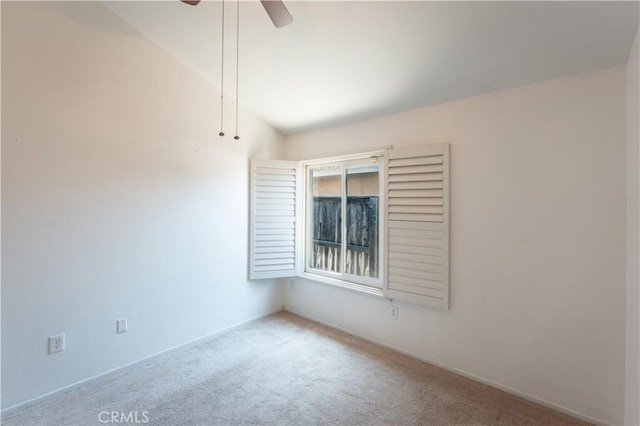 6419 Panorama Ct, Rancho Cucamonga, CA 91737 - carpeted empty room featuring a ceiling fan and vaulted ceiling