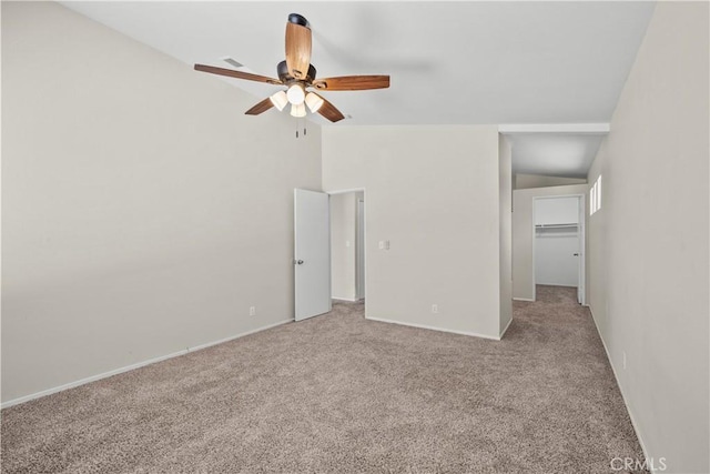 6327 W W Ave J5, Lancaster, CA 93536 - unfurnished bedroom with carpet, vaulted ceiling, and ceiling fan