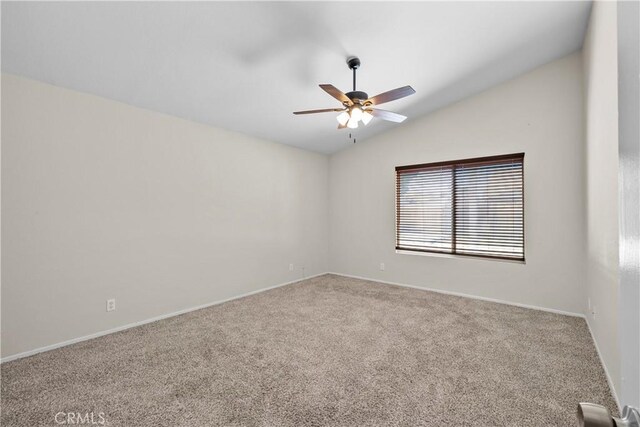 6327 W W Ave J5, Lancaster, CA 93536 - empty room with lofted ceiling, carpet floors, and a ceiling fan