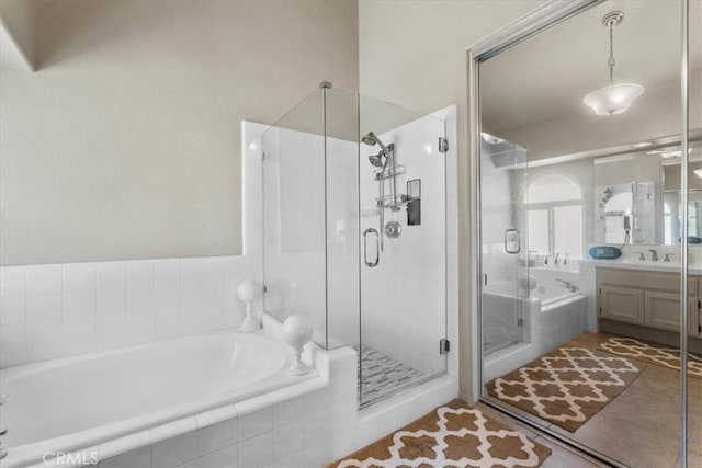 42 Paseo Alba, San Clemente, CA 92672 - full bathroom with vanity, a bath, and a shower stall
