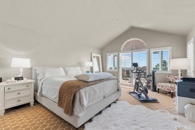 42 Paseo Alba, San Clemente, CA 92672 - bedroom featuring light carpet, multiple windows, and vaulted ceiling