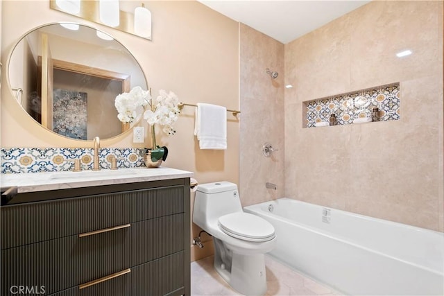 3273 Tilden Ave, Los Angeles, CA 90034 - full bath with vanity,  shower combination, and tile patterned floors