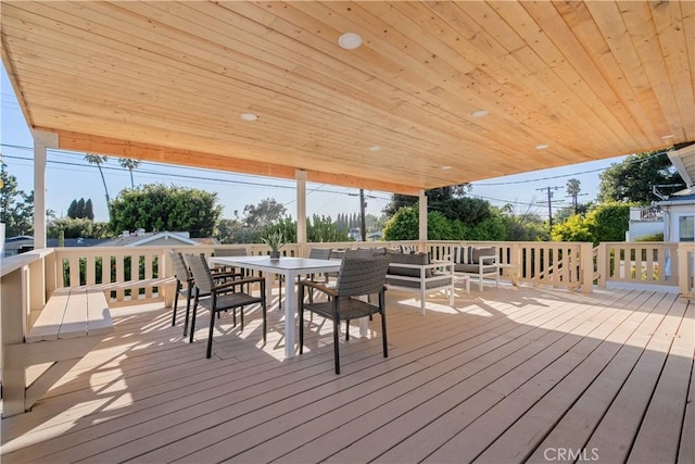 3273 Tilden Ave, Los Angeles, CA 90034 - wooden terrace with outdoor dining area