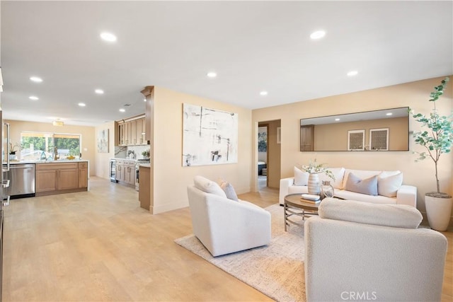 3273 Tilden Ave, Los Angeles, CA 90034 - living room featuring light wood-style floors and recessed lighting