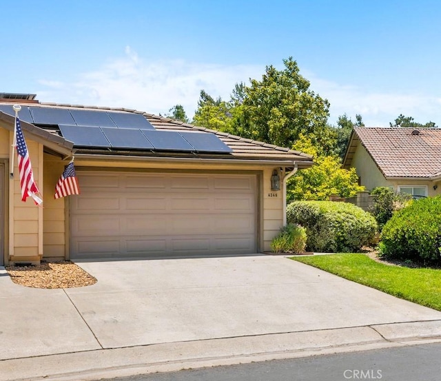 4346 Los Padres Dr, Fallbrook, CA 92028 - garage featuring solar panels and driveway