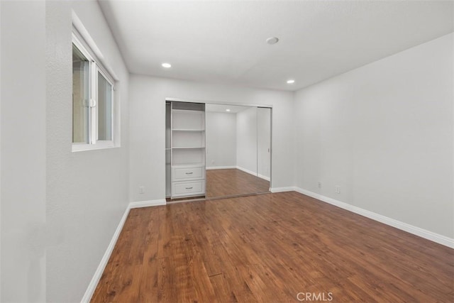 4346 Los Padres Dr, Fallbrook, CA 92028 - unfurnished bedroom with a closet, wood finished floors, and recessed lighting