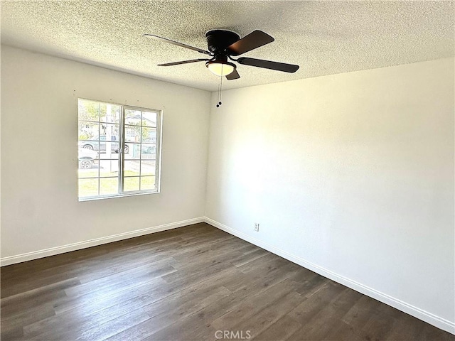 4727 Wilson St, Chino, CA 91710 - unfurnished room featuring dark wood-style flooring, ceiling fan, and a textured ceiling